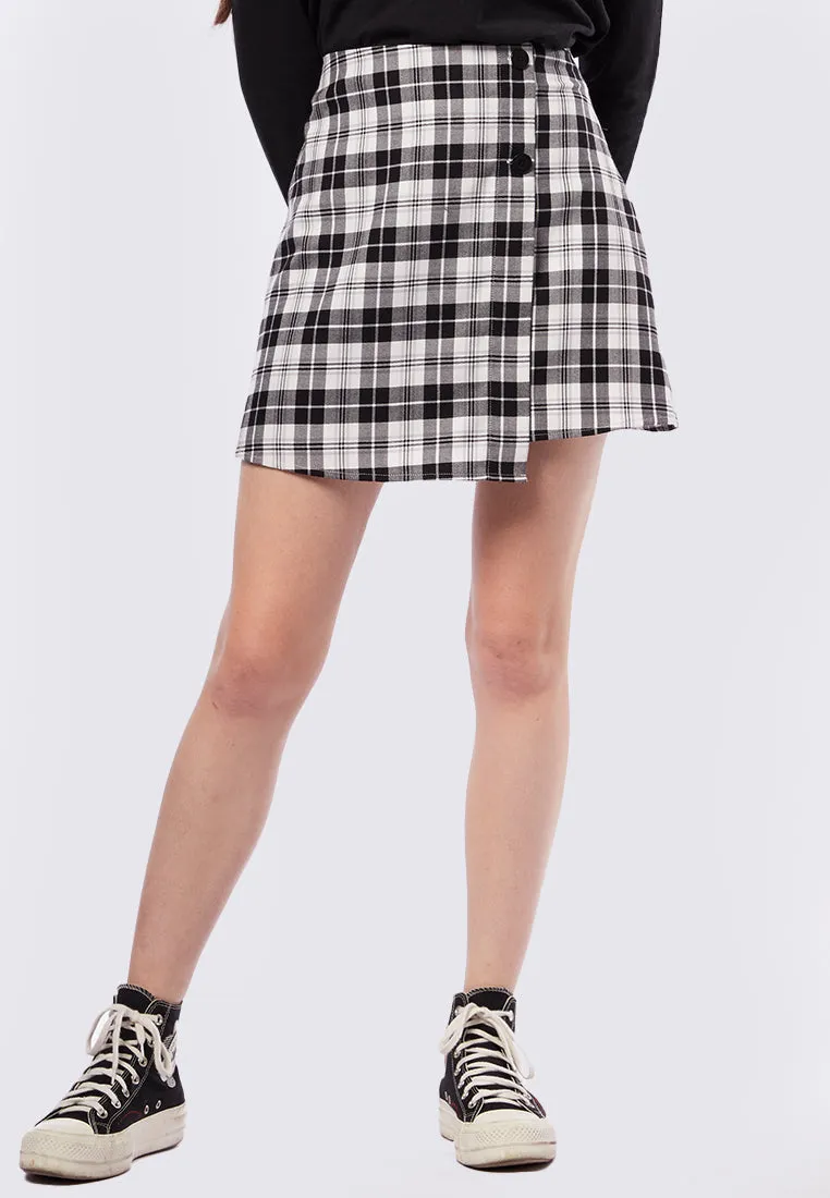 Plaid Mini Wrap Skirt
