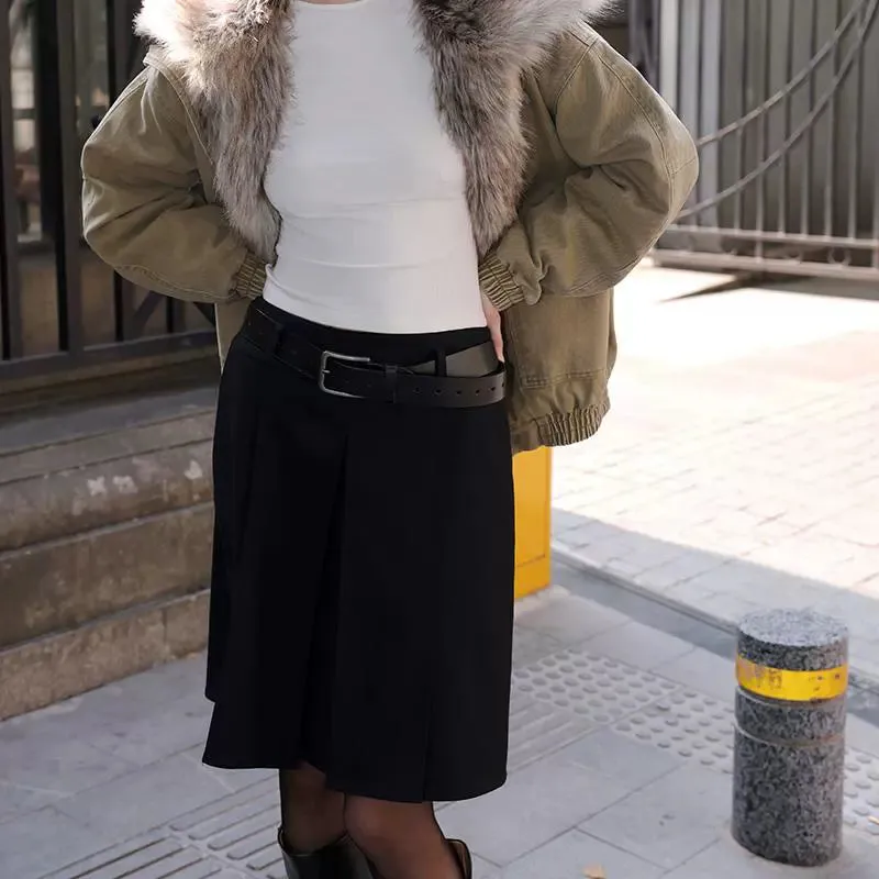 Pleated Black Skirt