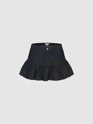 Pleated Denim Skirts