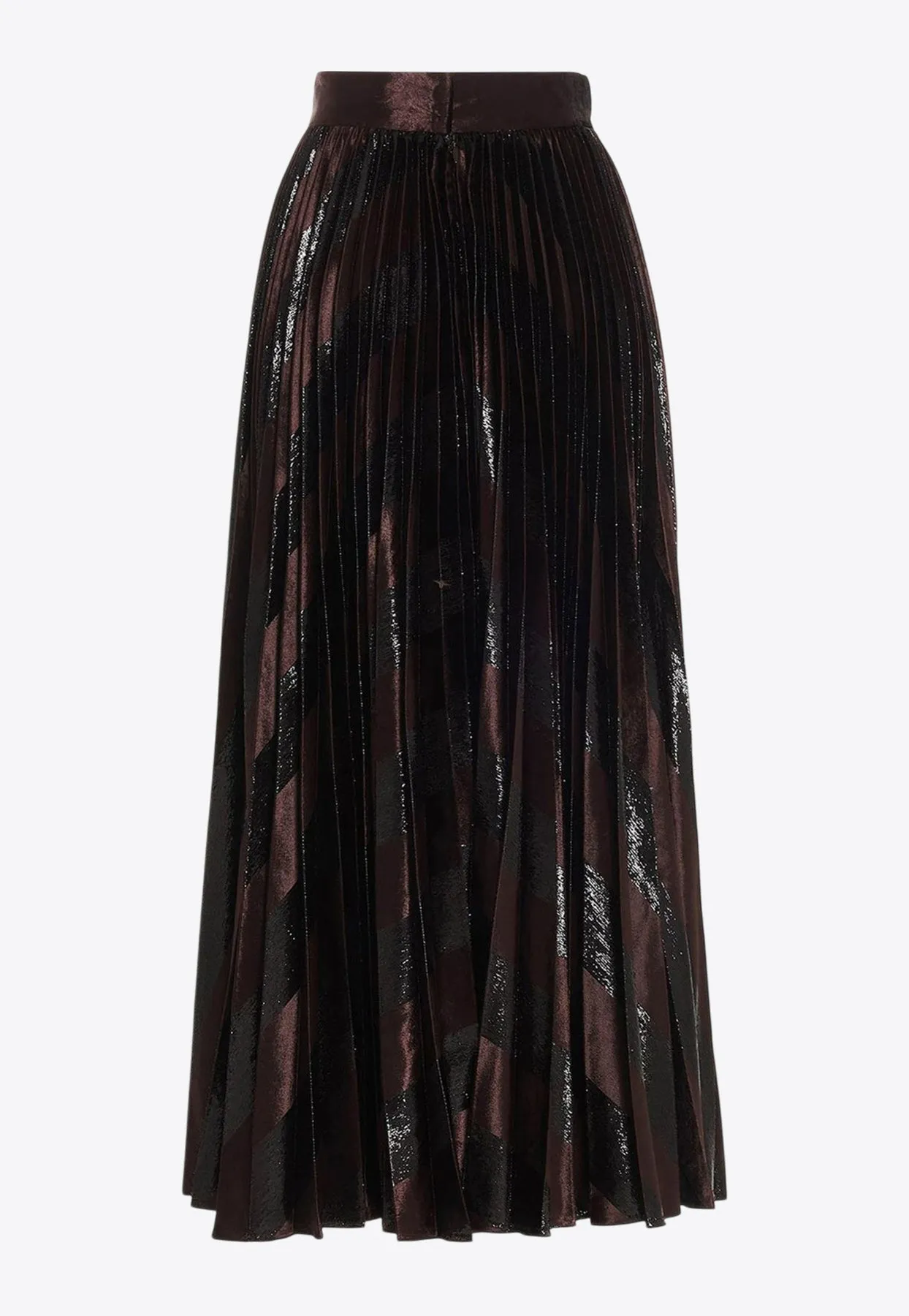 Pleated Jacquard Midi Skirt