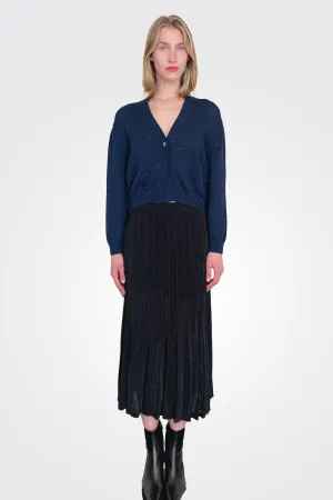 Pleated Midi Skirt - Black