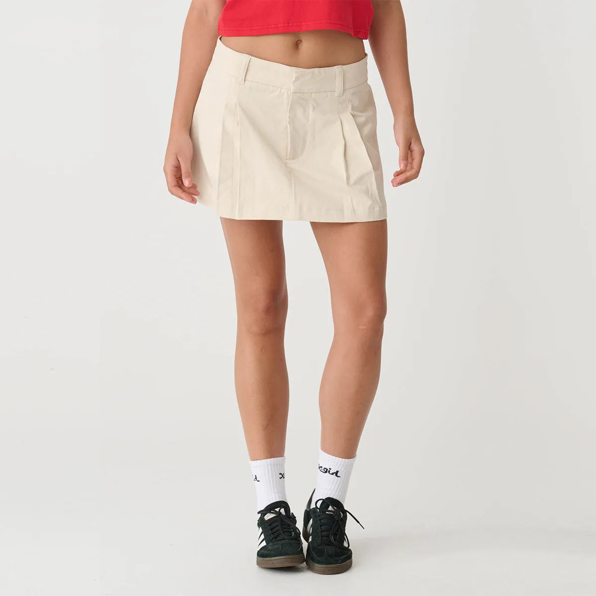 Pleated Mini Skirt - Dove