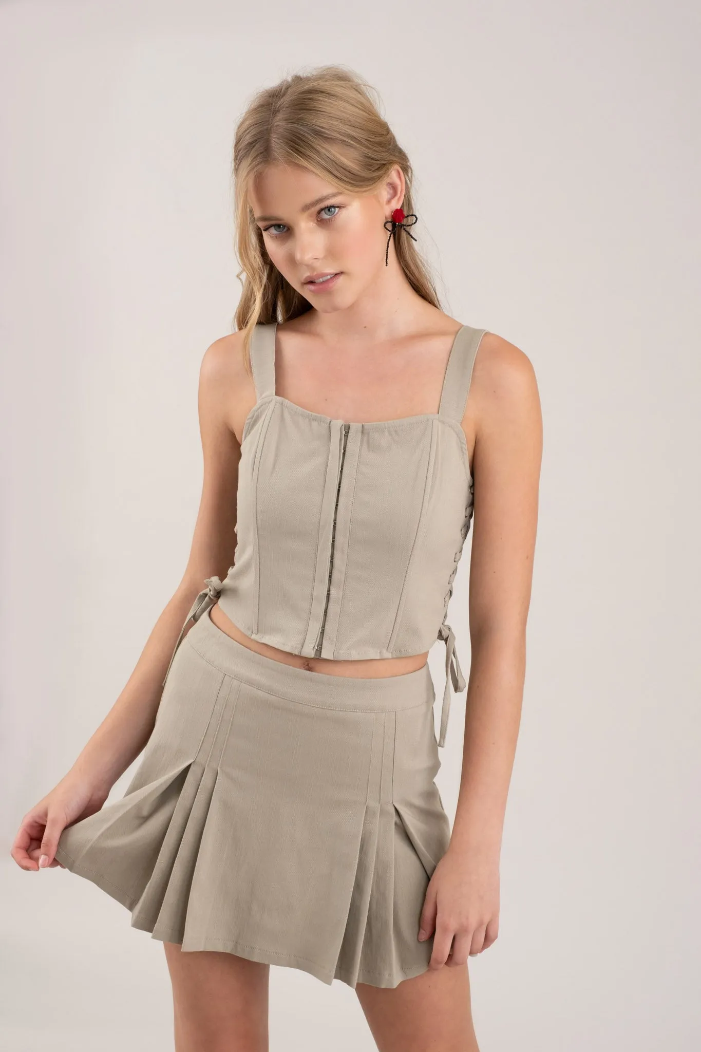 PLEATED MINI SKIRT WITH SHORTS
