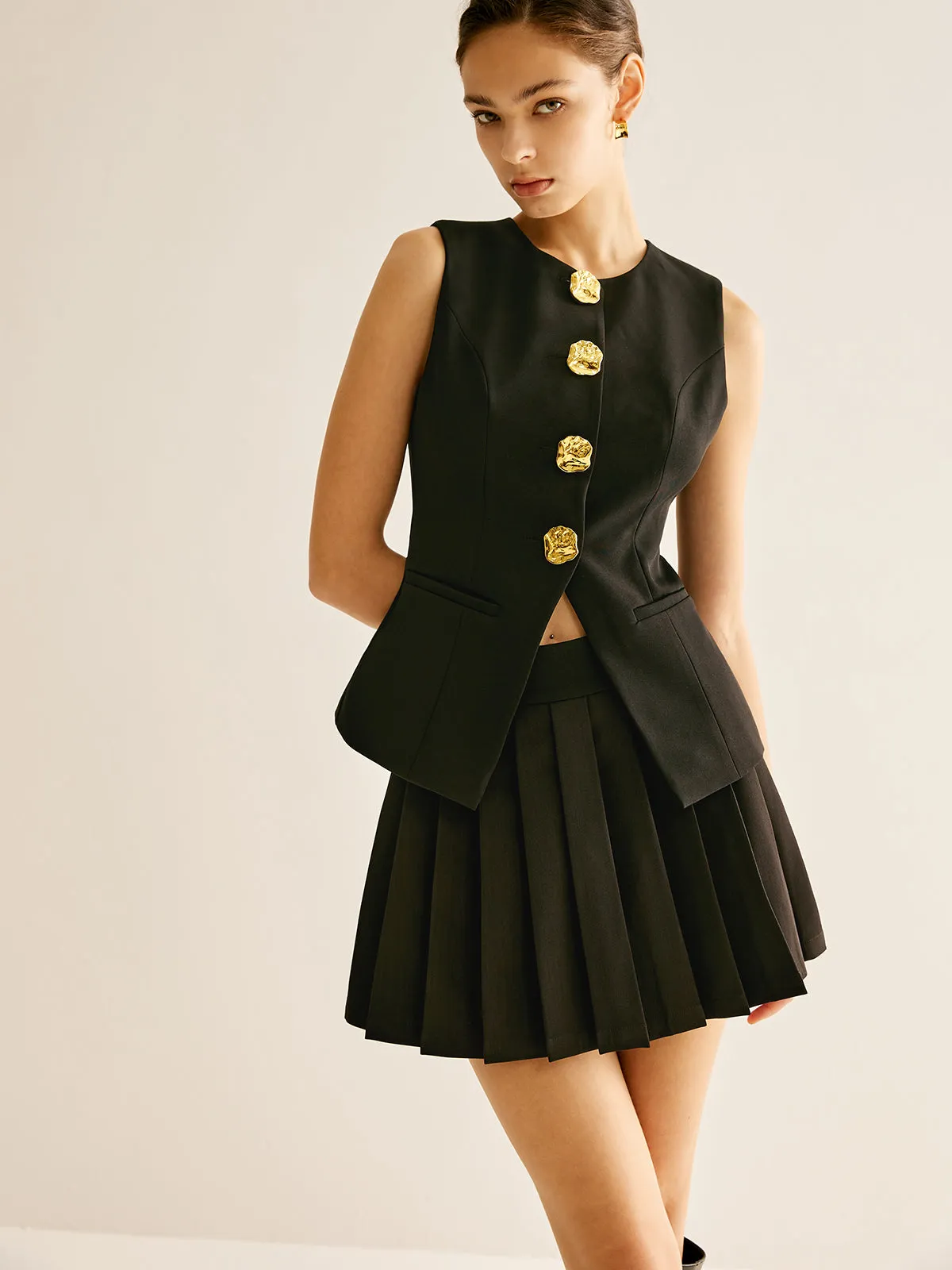 Pleated Mini Skirt