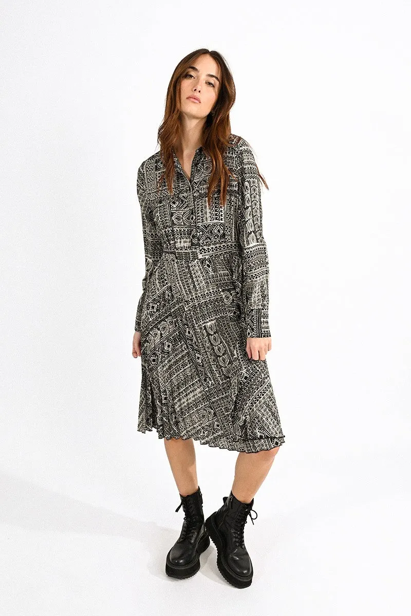 PLEATED SHIRTDRESS