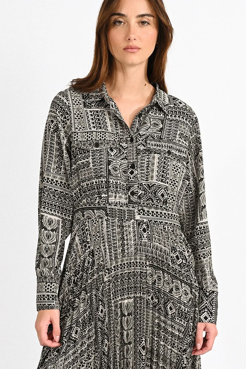 PLEATED SHIRTDRESS