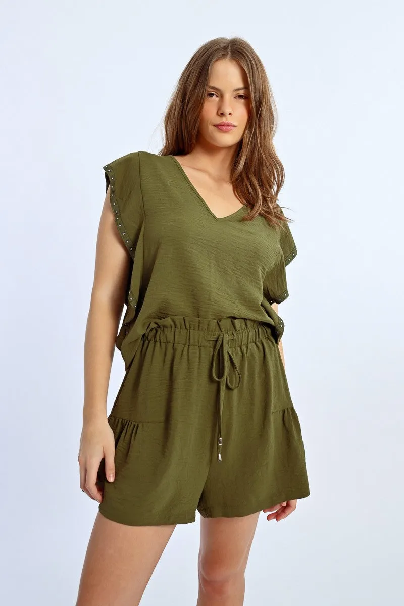 PLEATED SHORTS
