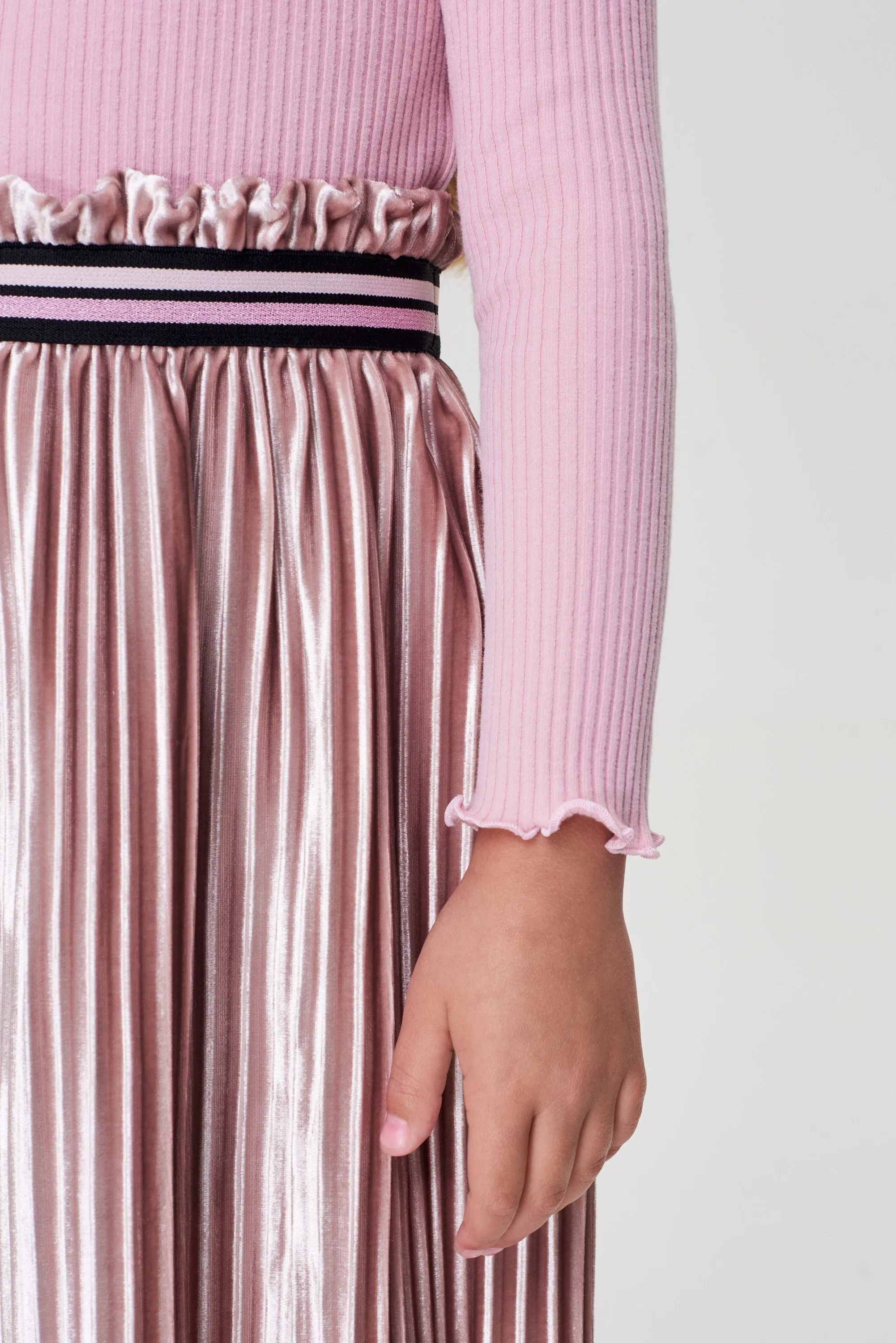 Pleated Velour Skirt
