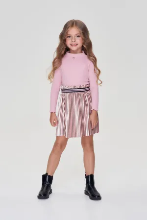 Pleated Velour Skirt