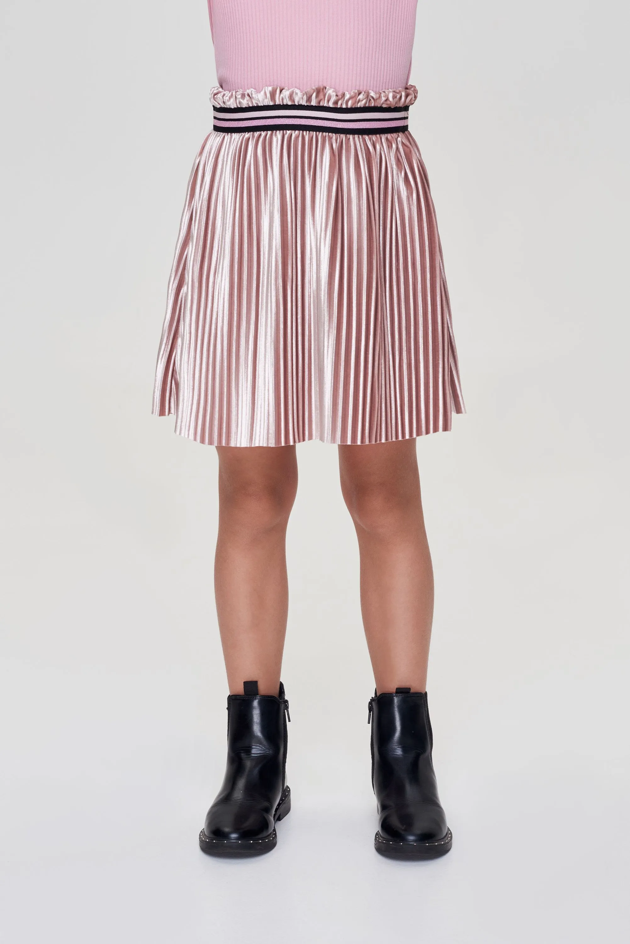 Pleated Velour Skirt
