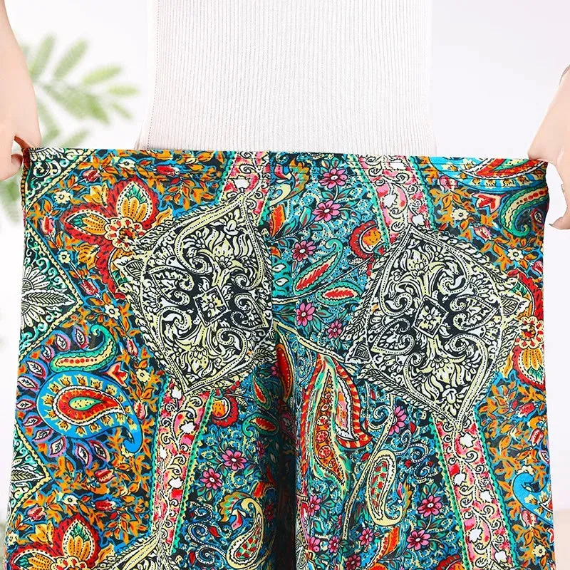 Plus Size Fashionable Flower Print Short Skirt Classic