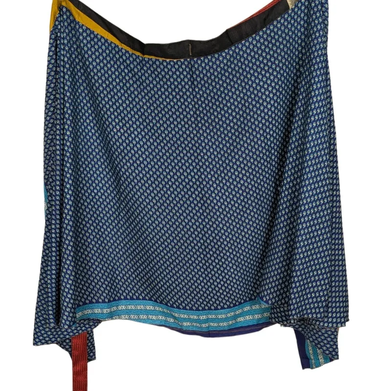 Plus/Tea Length Up-Cycled Reversible Sari Wrap Skirt #54