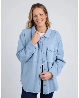 Poppy Fleece Shacket - Steel Blue
