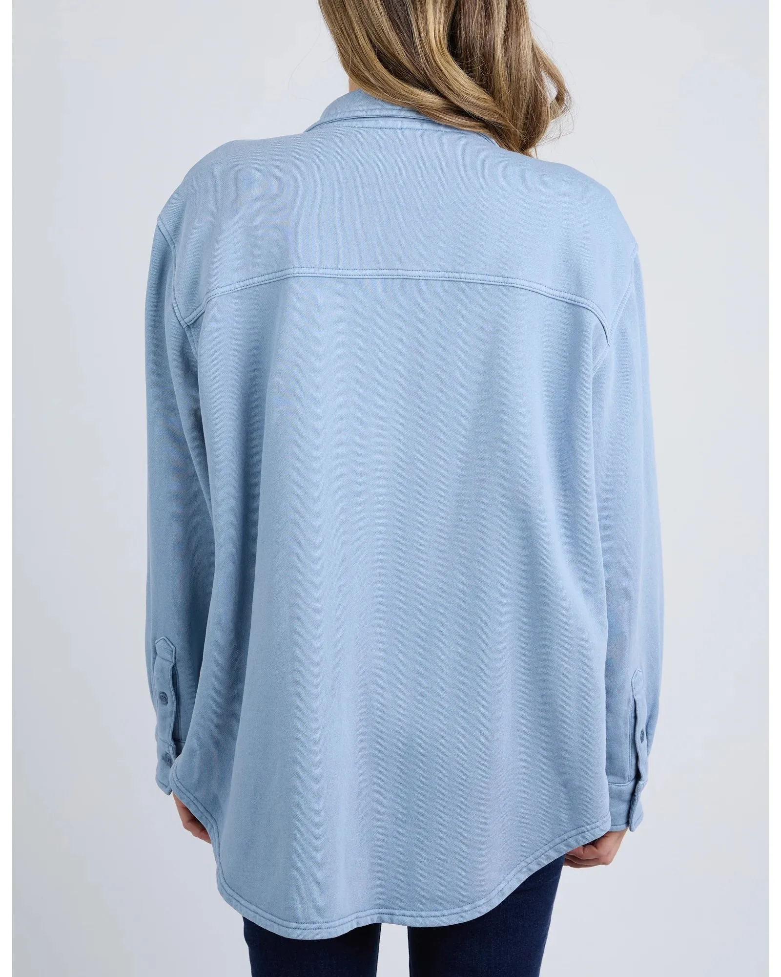 Poppy Fleece Shacket - Steel Blue