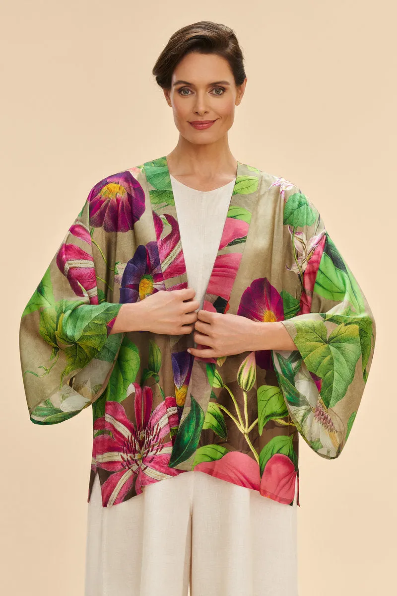 Powder Oversized Botanicals Kimono Jacket Slate