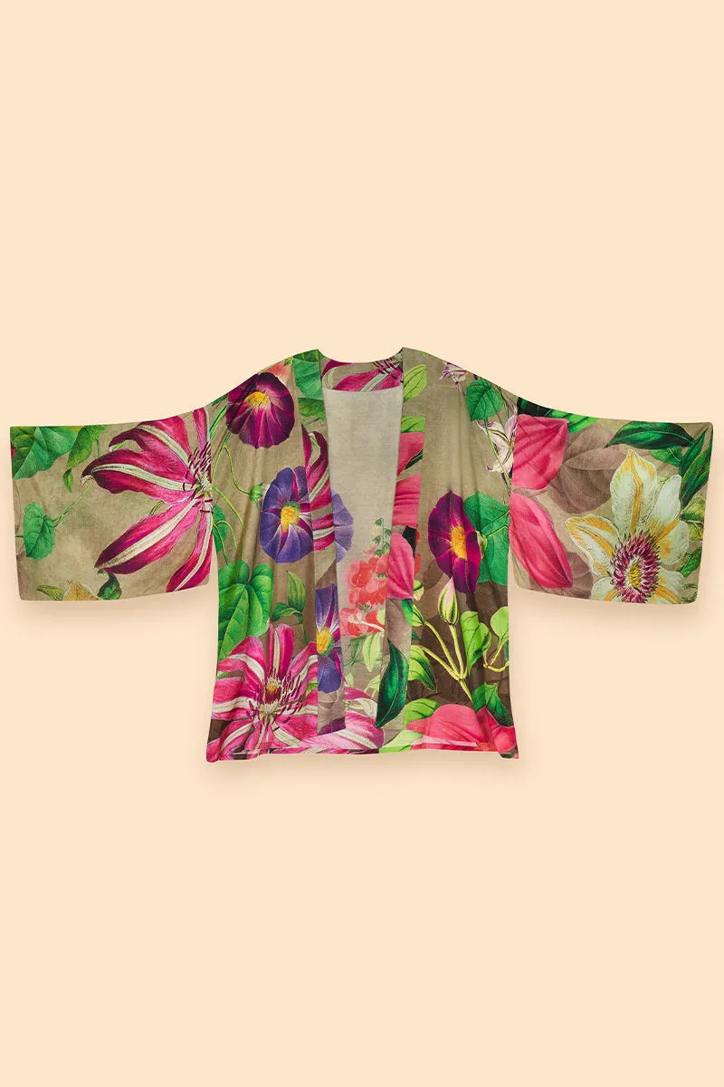 Powder Oversized Botanicals Kimono Jacket Slate