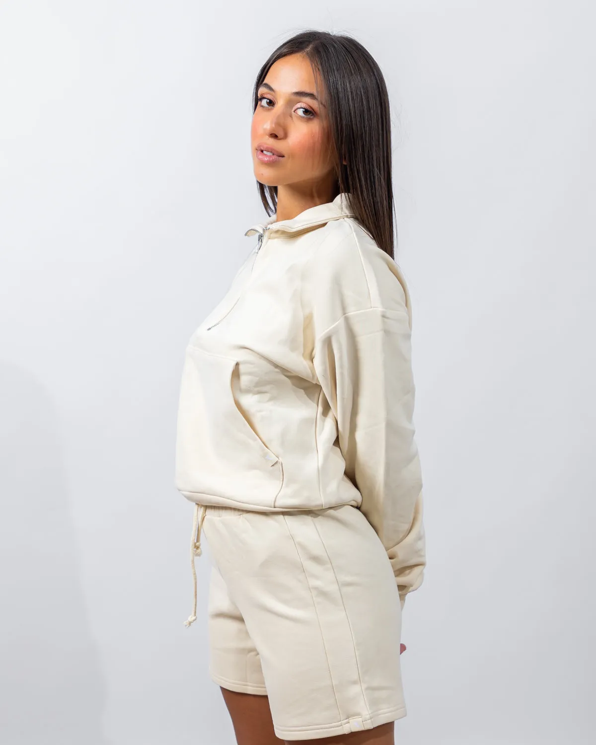 Power Half Zip - Beige