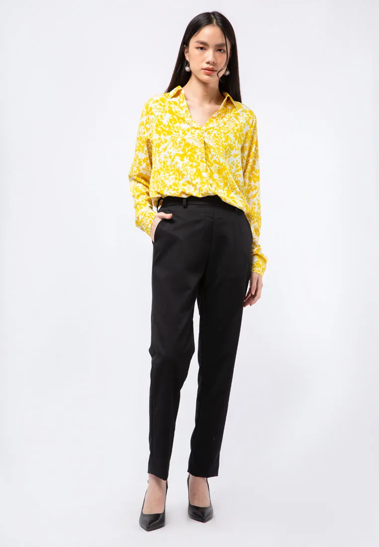 Printed V-neck Blouse