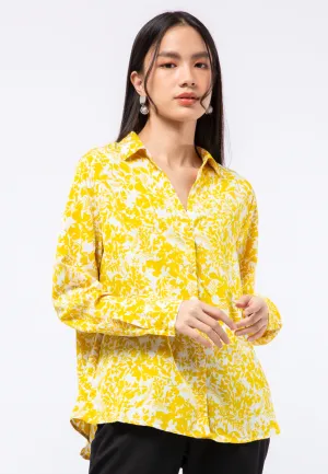 Printed V-neck Blouse