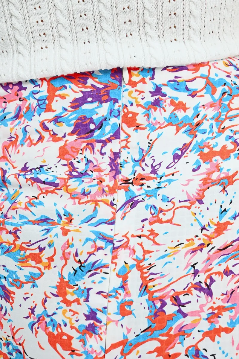 PRINTED WRAP SKIRT