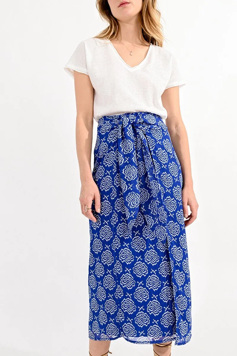 PRINTED WRAP SKIRT