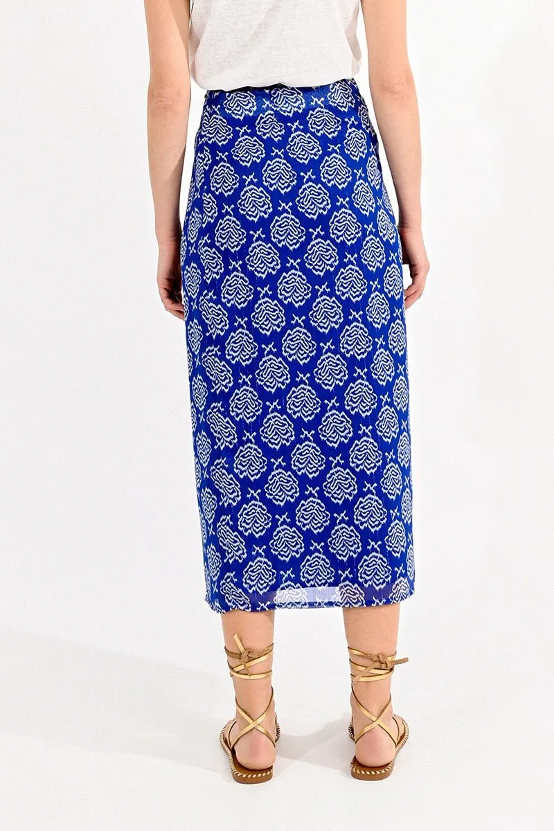 PRINTED WRAP SKIRT