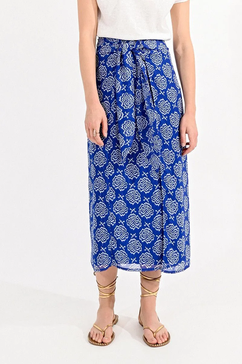 PRINTED WRAP SKIRT