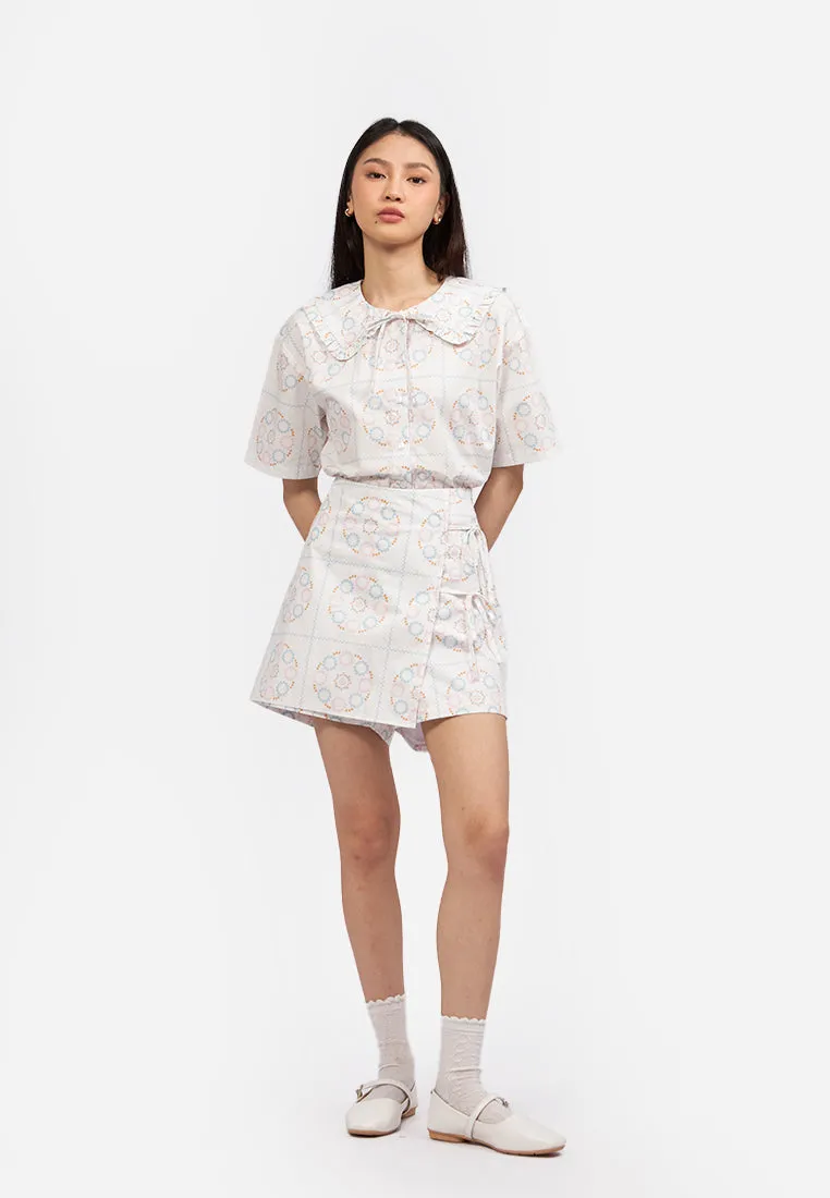 Printed Wrap Skort