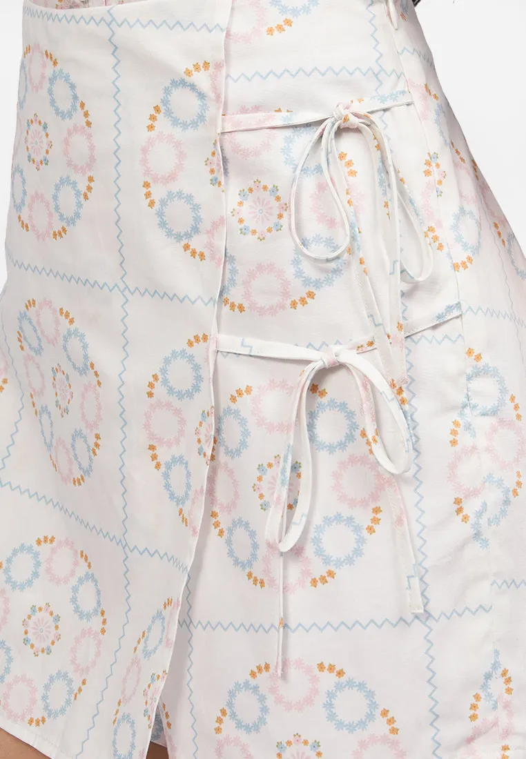 Printed Wrap Skort