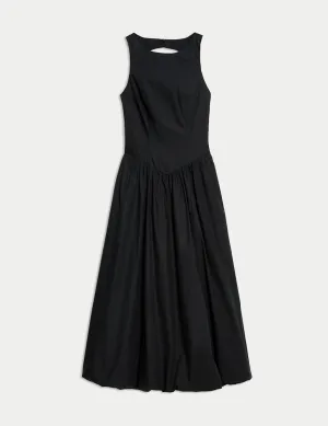 Pure Cotton Bubble Hem Midaxi Dress
