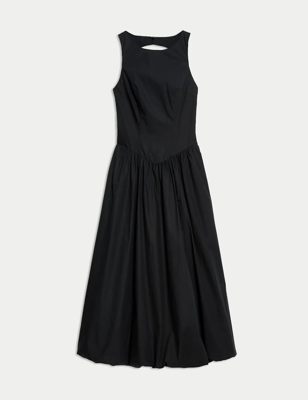 Pure Cotton Bubble Hem Midaxi Dress