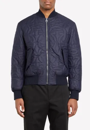 Quilted Gancini Bomber Jacket