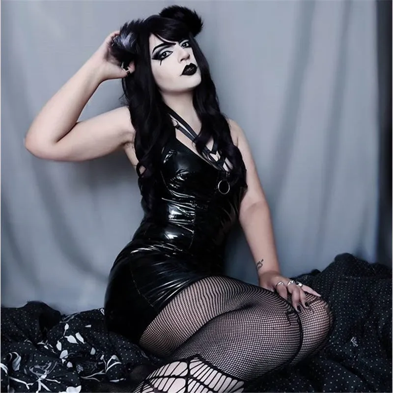 "DARK BLACK PUNK" DRESS Y021606