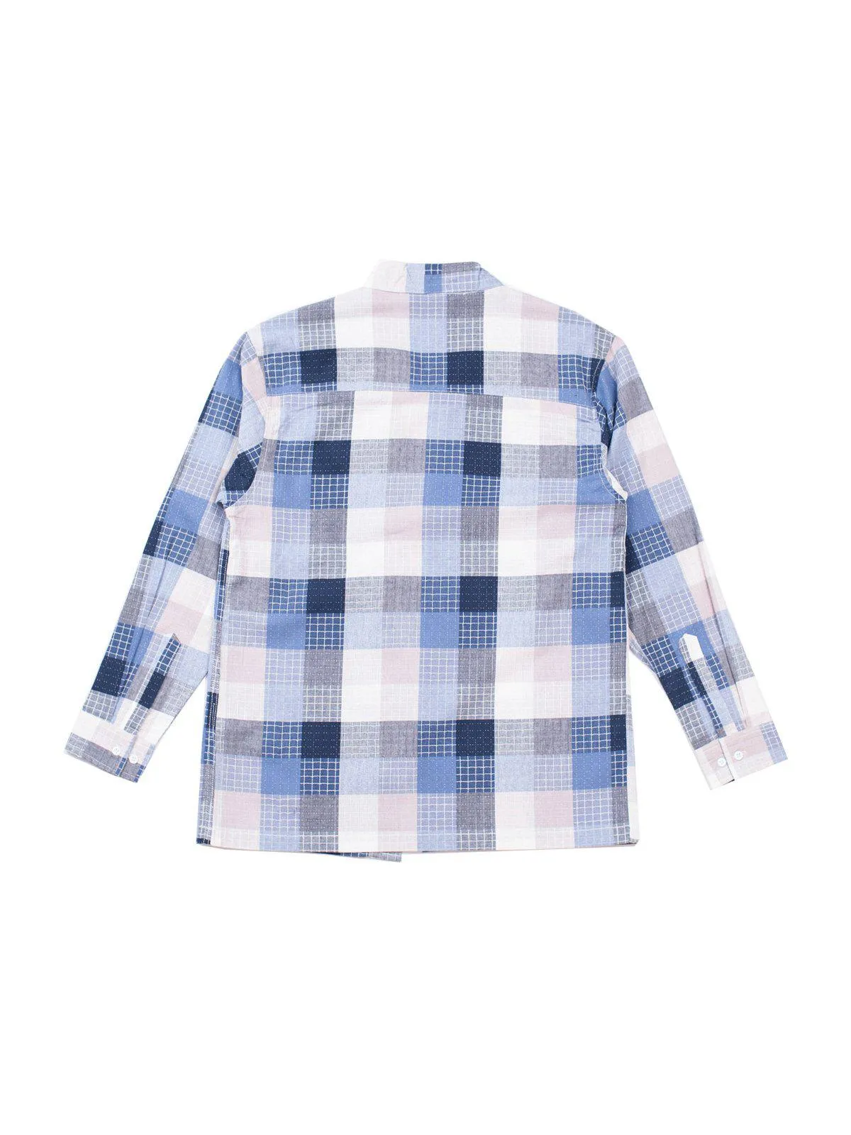 Qutn Throw On Blue Stitched Square