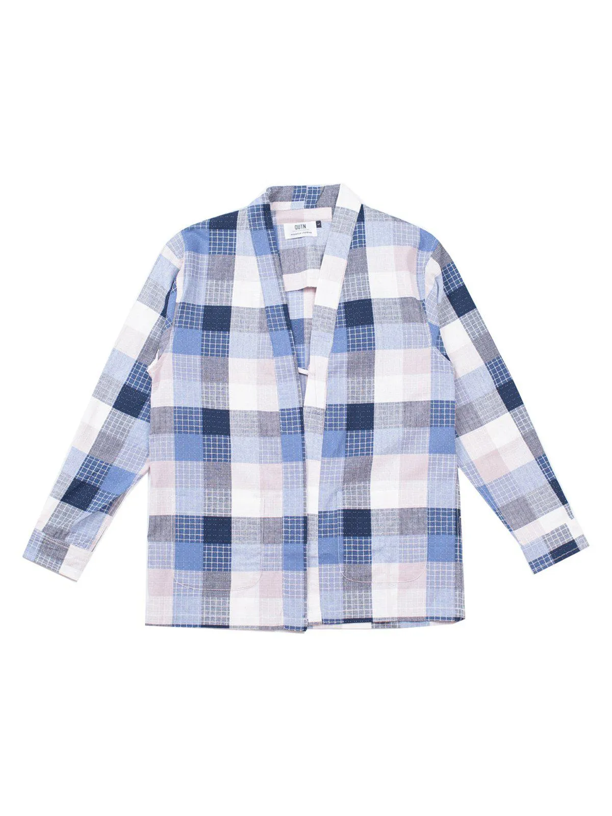 Qutn Throw On Blue Stitched Square