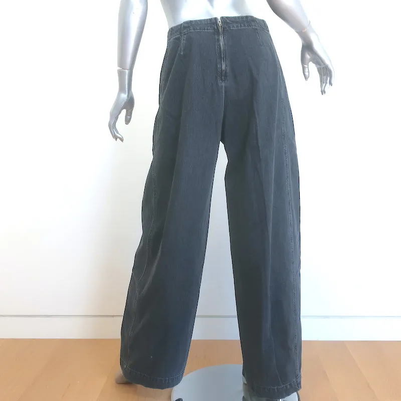 Rachel Comey Tany Pants Black Washed Denim Size 6 High Waist Barrel Jeans NEW