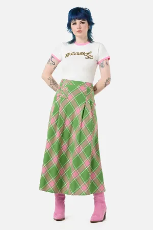 Ranch Tartan Midi Skirt