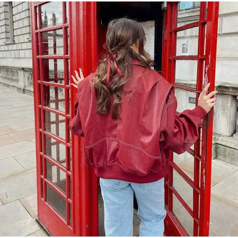 Red Oversized Jacket