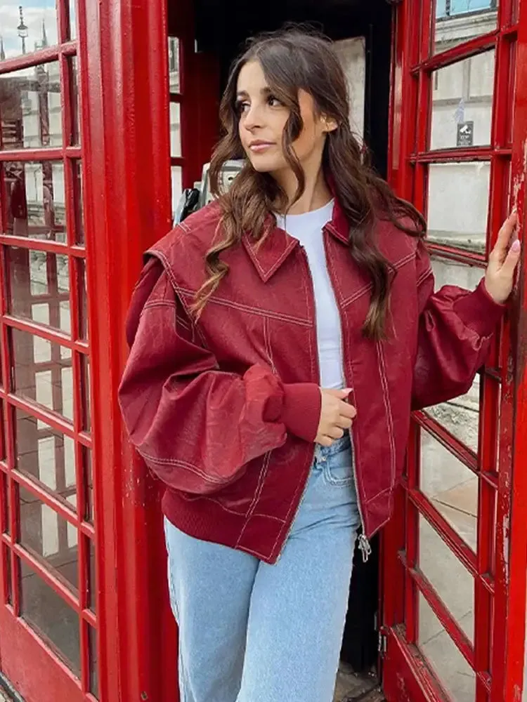 Red Oversized Jacket