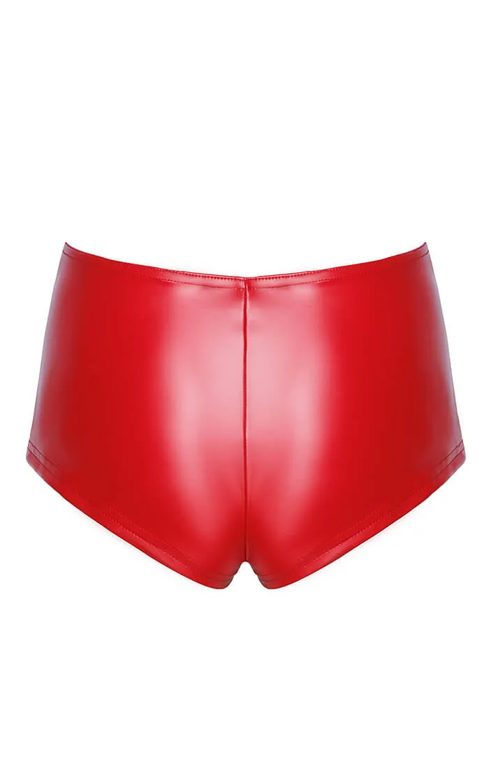 Red wet look hotpants - The Heat of Passion