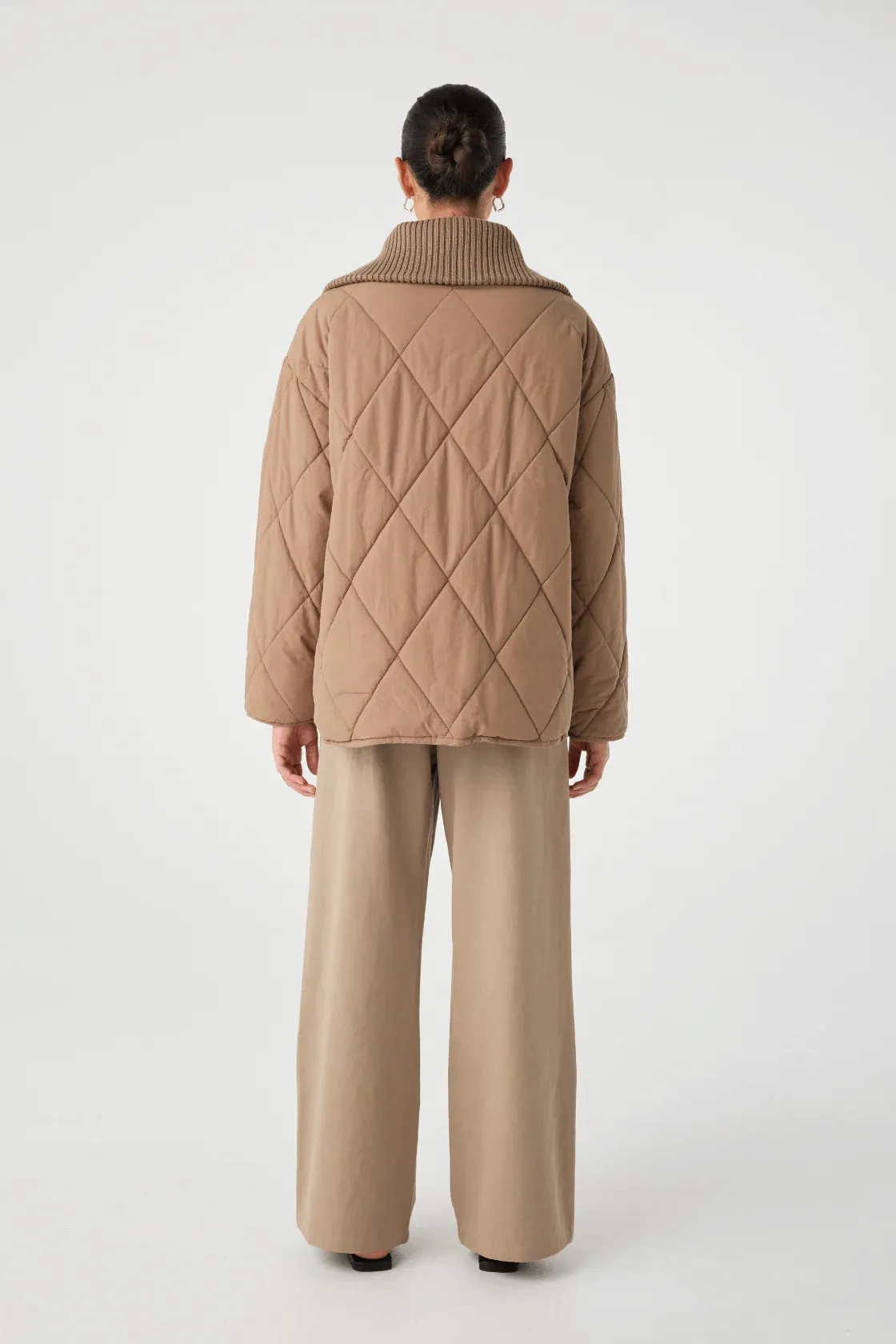 Reece Quilted Jacket - Taupe