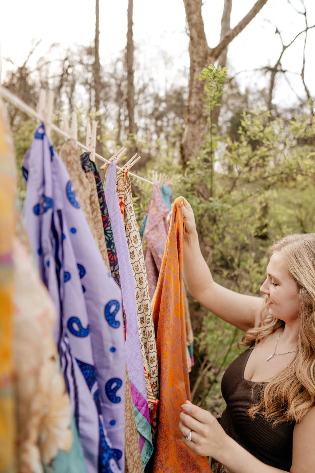 Regular Tea Length Up-Cycled Reversible Sari Wrap Skirt #2