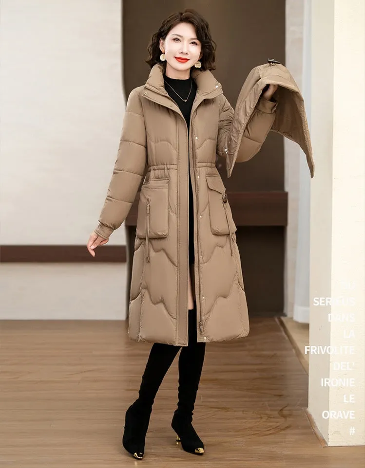 Relaxed-fit Knee-length Puffer Coat Water-resistant and Padded
