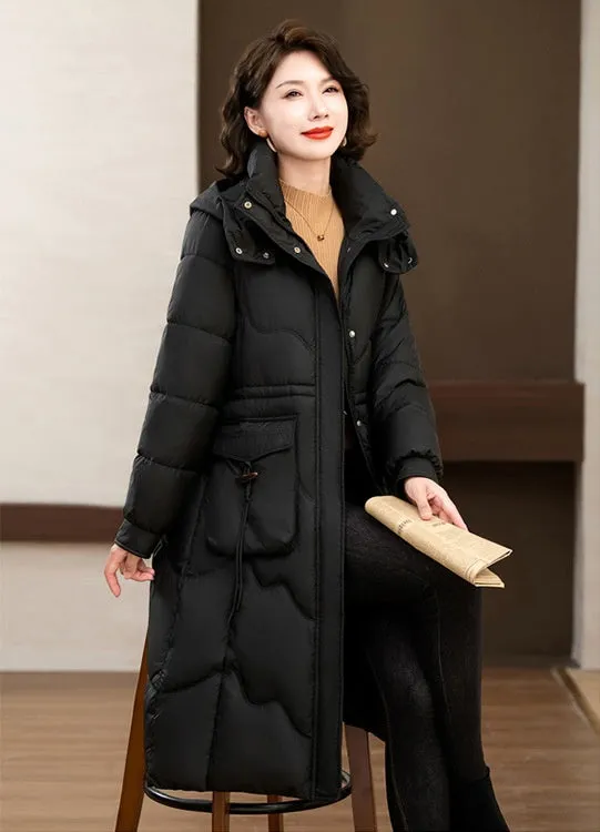 Relaxed-fit Knee-length Puffer Coat Water-resistant and Padded