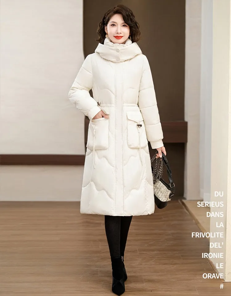 Relaxed-fit Knee-length Puffer Coat Water-resistant and Padded