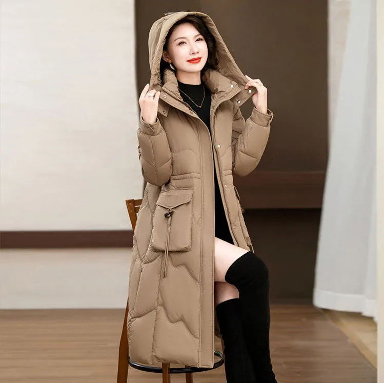 Relaxed-fit Knee-length Puffer Coat Water-resistant and Padded