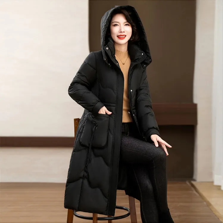 Relaxed-fit Knee-length Puffer Coat Water-resistant and Padded
