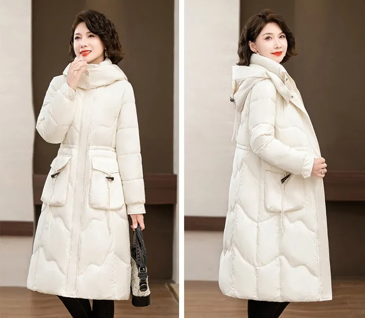 Relaxed-fit Knee-length Puffer Coat Water-resistant and Padded