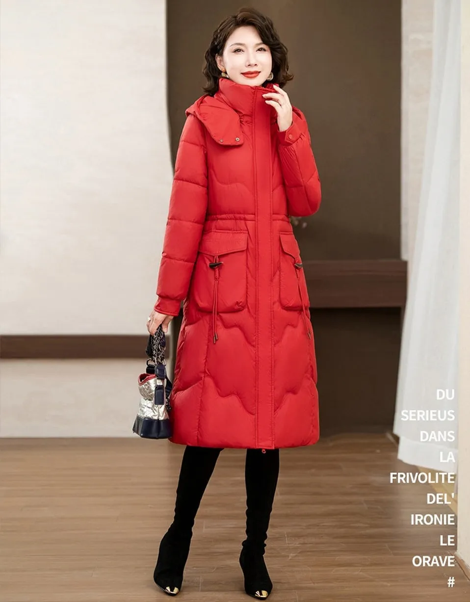 Relaxed-fit Knee-length Puffer Coat Water-resistant and Padded