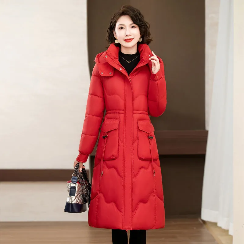 Relaxed-fit Knee-length Puffer Coat Water-resistant and Padded
